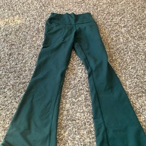 Selling green athletic flared pants, size small